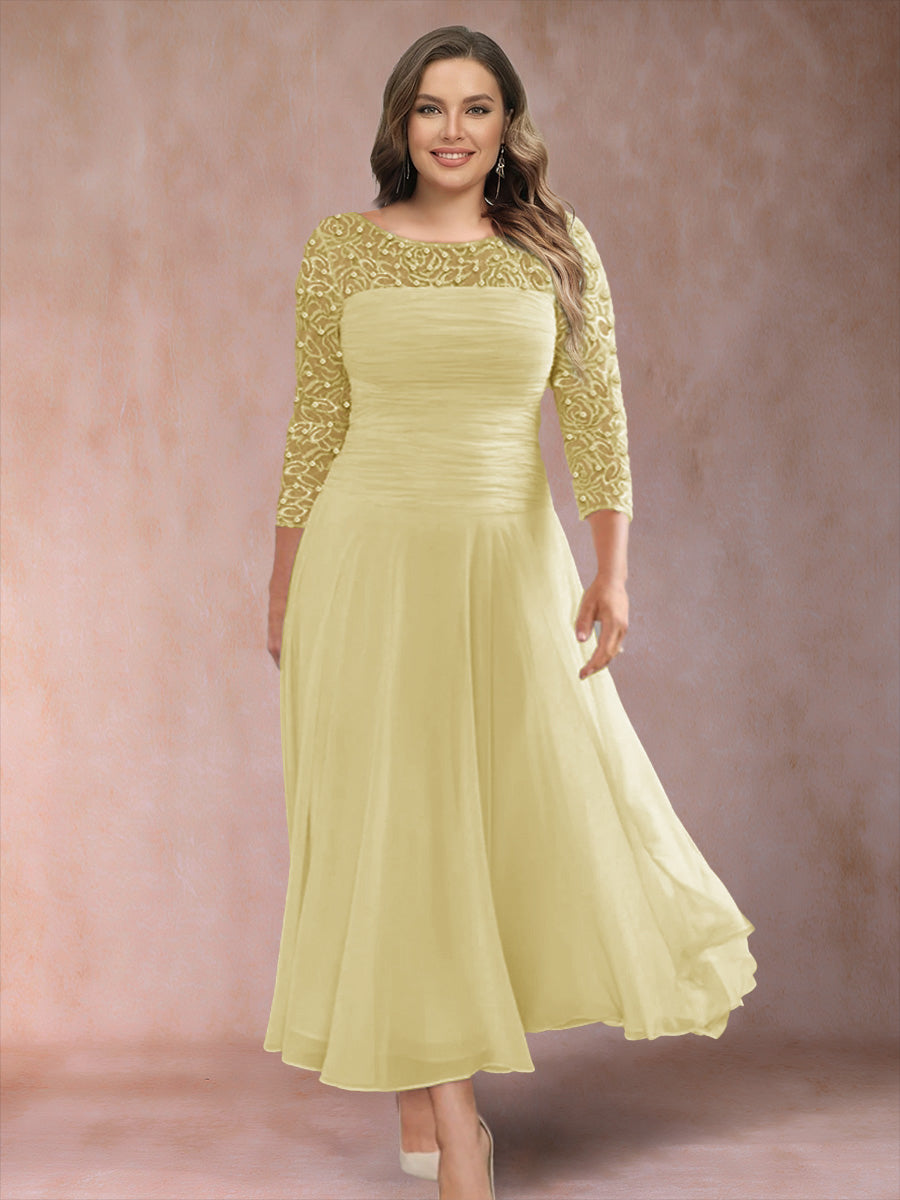 Sofia June Yellow front view mother of the bride dress
