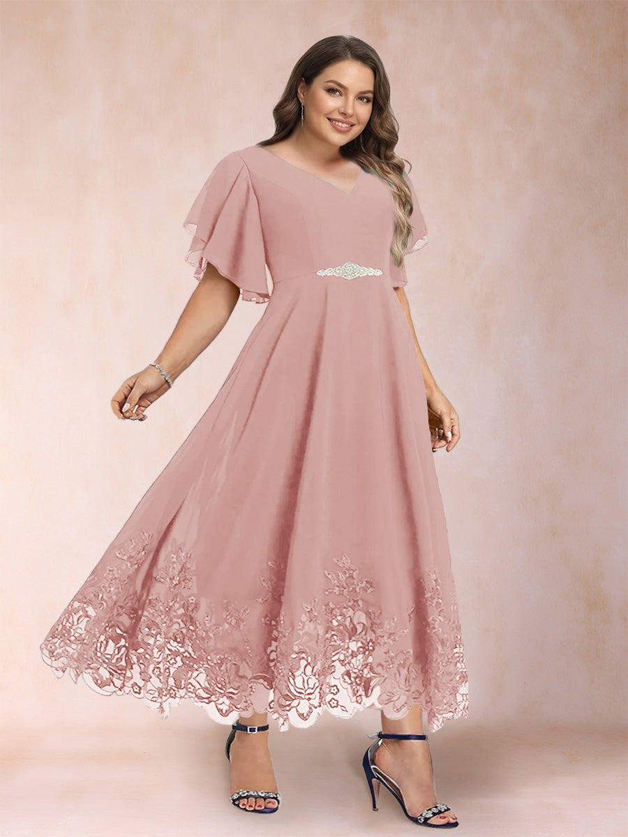 Tara Rose Dusty Rose back view mother of the bride dress