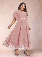 Tara Rose Dusty Rose back view mother of the bride dress