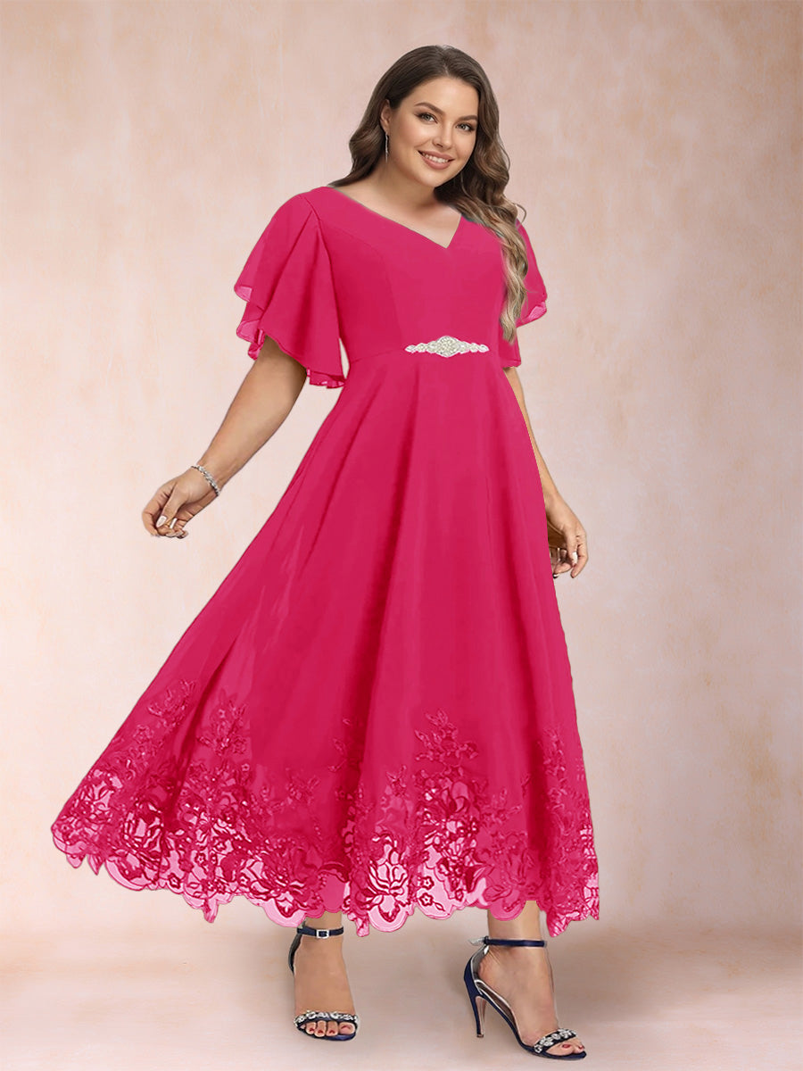 Tara Rose Fuchsia back view mother of the bride dress