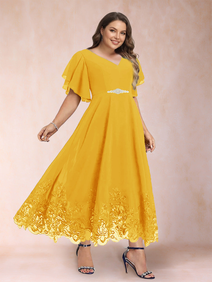 Tara Rose Gold front view mother of the bride dress