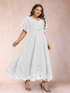 Tara Rose Ivory back view mother of the bride dress