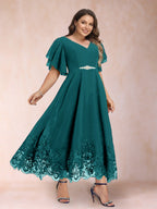 Tara Rose Peacock front view mother of the bride dress