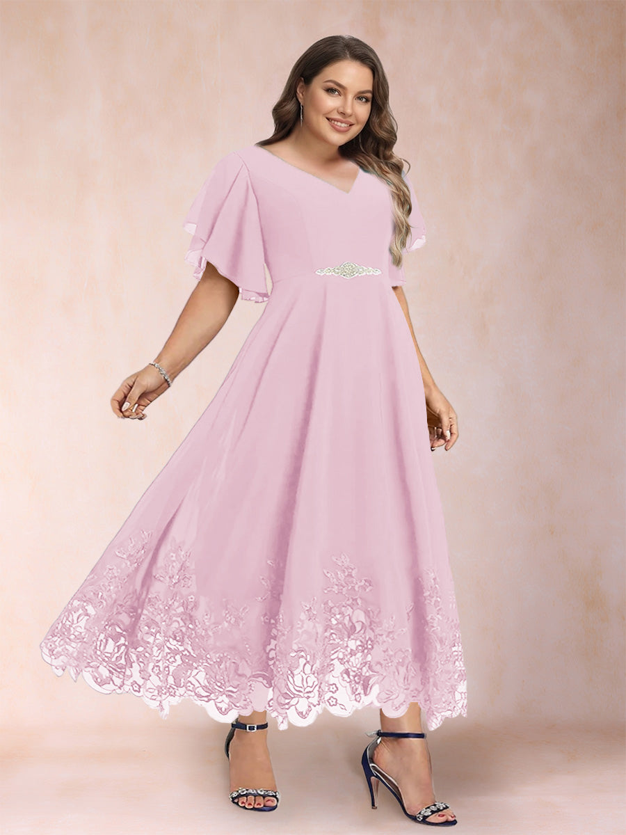 Tara Rose Rose Pink front view mother of the bride dress
