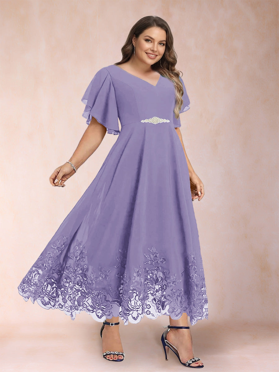 Tara Rose Wisteria back view mother of the bride dress