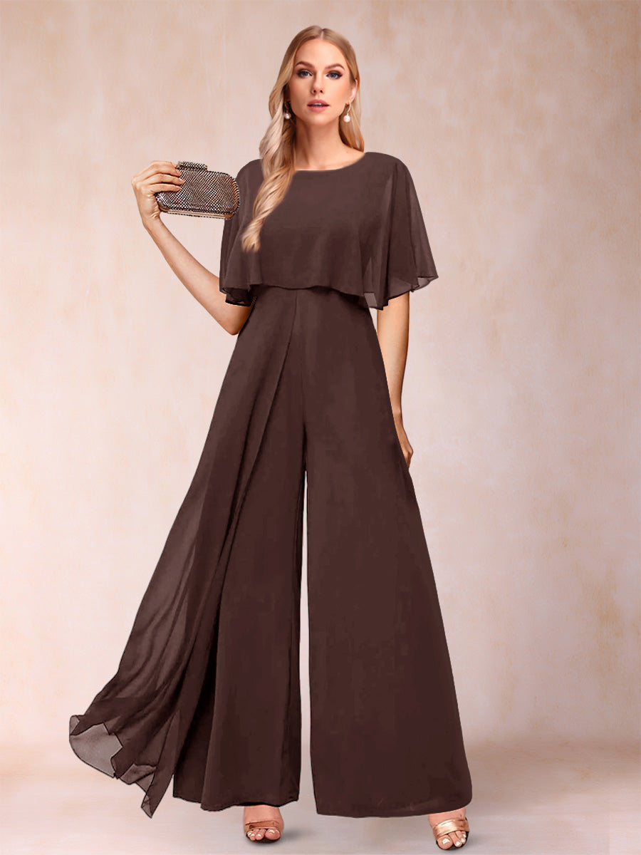 Coralie brown front view mother of the bride outfit