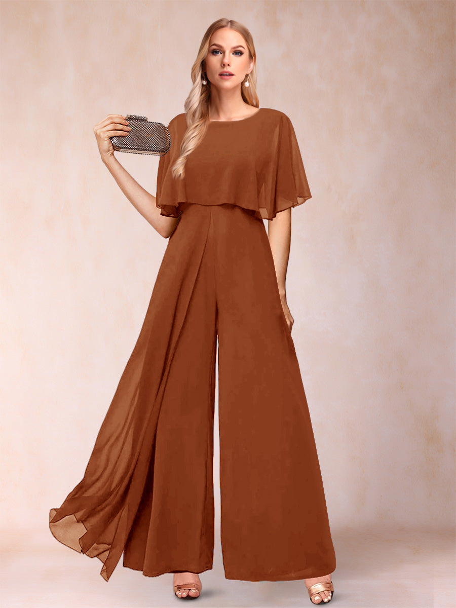 Coralie burnt orange front view mother of the bride outfit