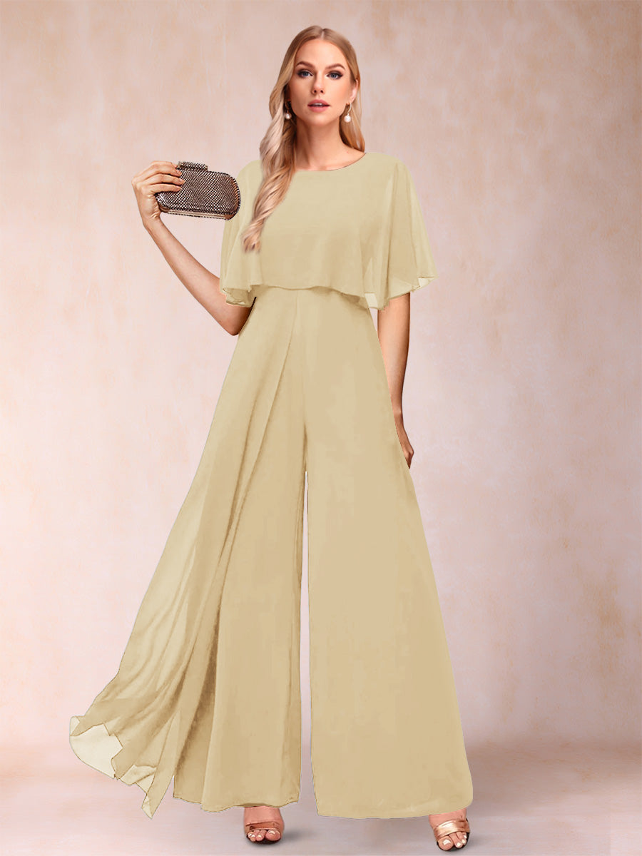 Coralie champagne front view mother of the bride outfit