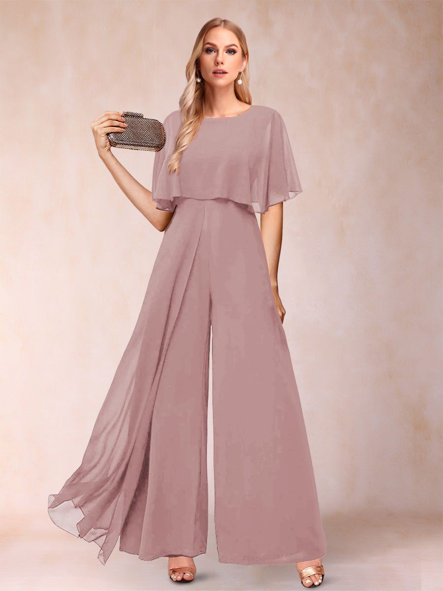 Coralie dusty rose front view mother of the bride outfit