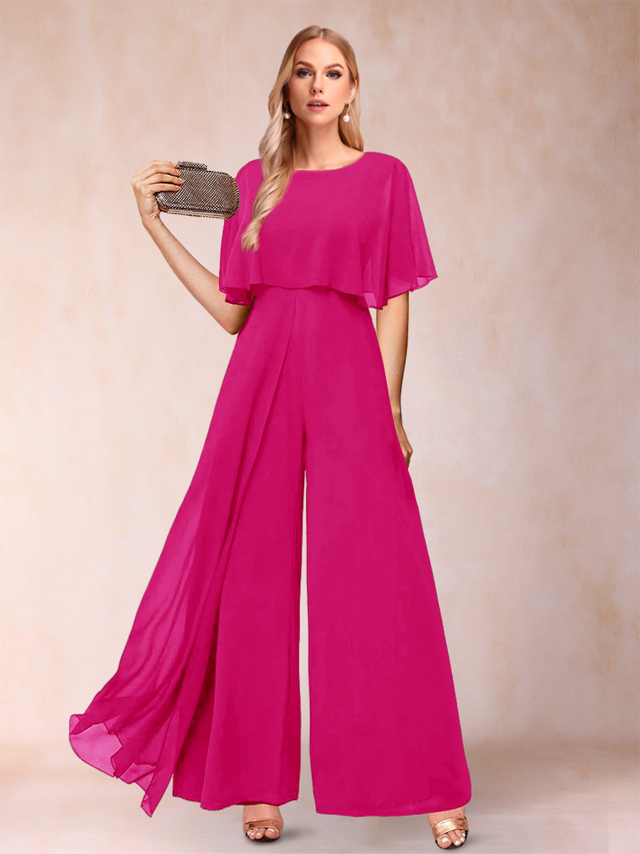 Coralie hot pink front view mother of the bride outfit