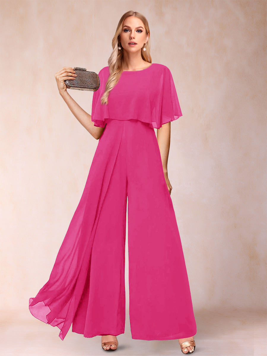 Coralie hot pink alternate front view 2 mother of the bride outfit