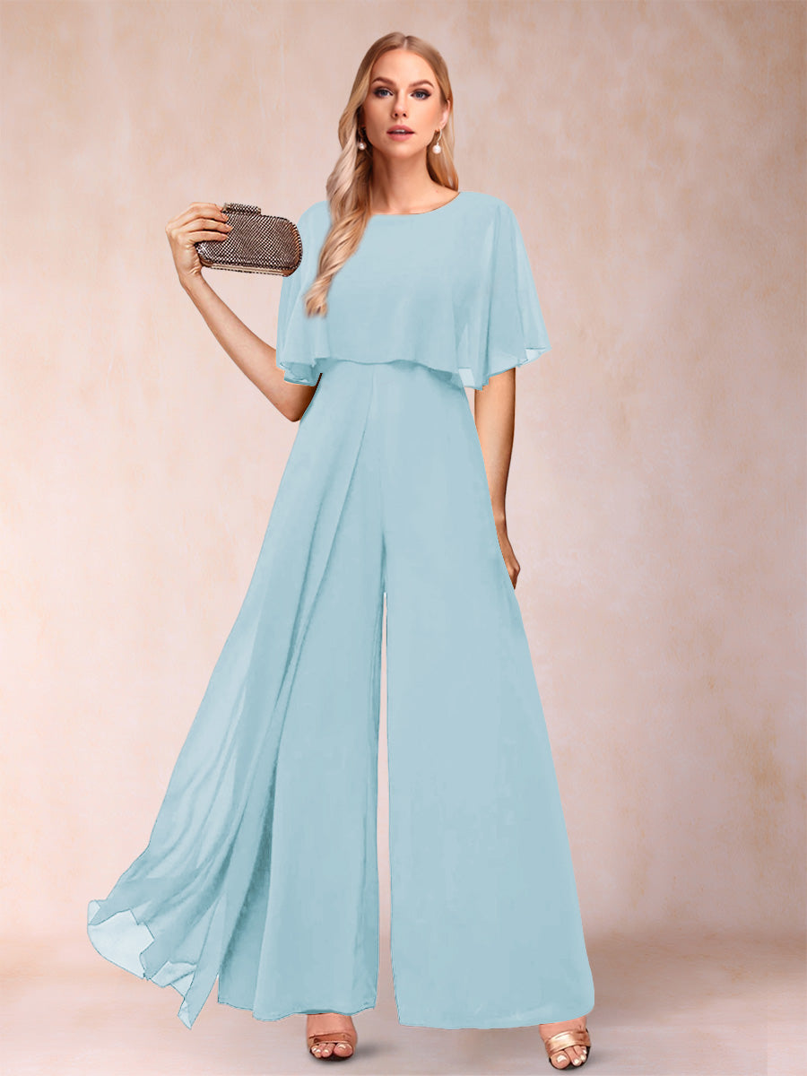 Coralie sky blue front view mother of the bride outfit
