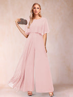 Coralie pearl pink front view mother of the bride outfit
