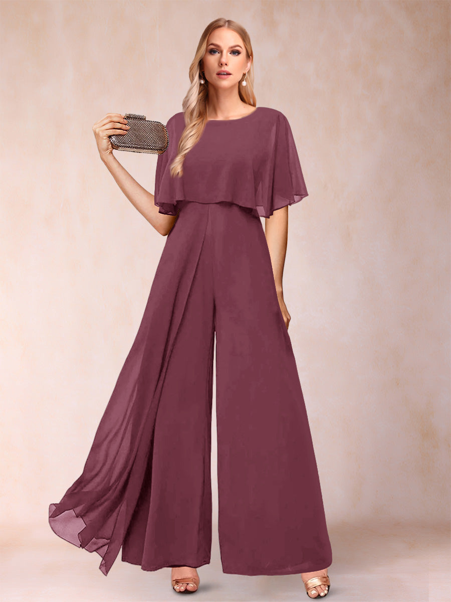 Coralie plum front view mother of the bride outfit