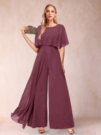 Coralie plum front view mother of the bride outfit