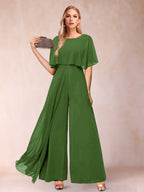 Coralie olive green front view mother of the bride outfit