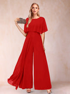 Coralie red front view mother of the bride outfit