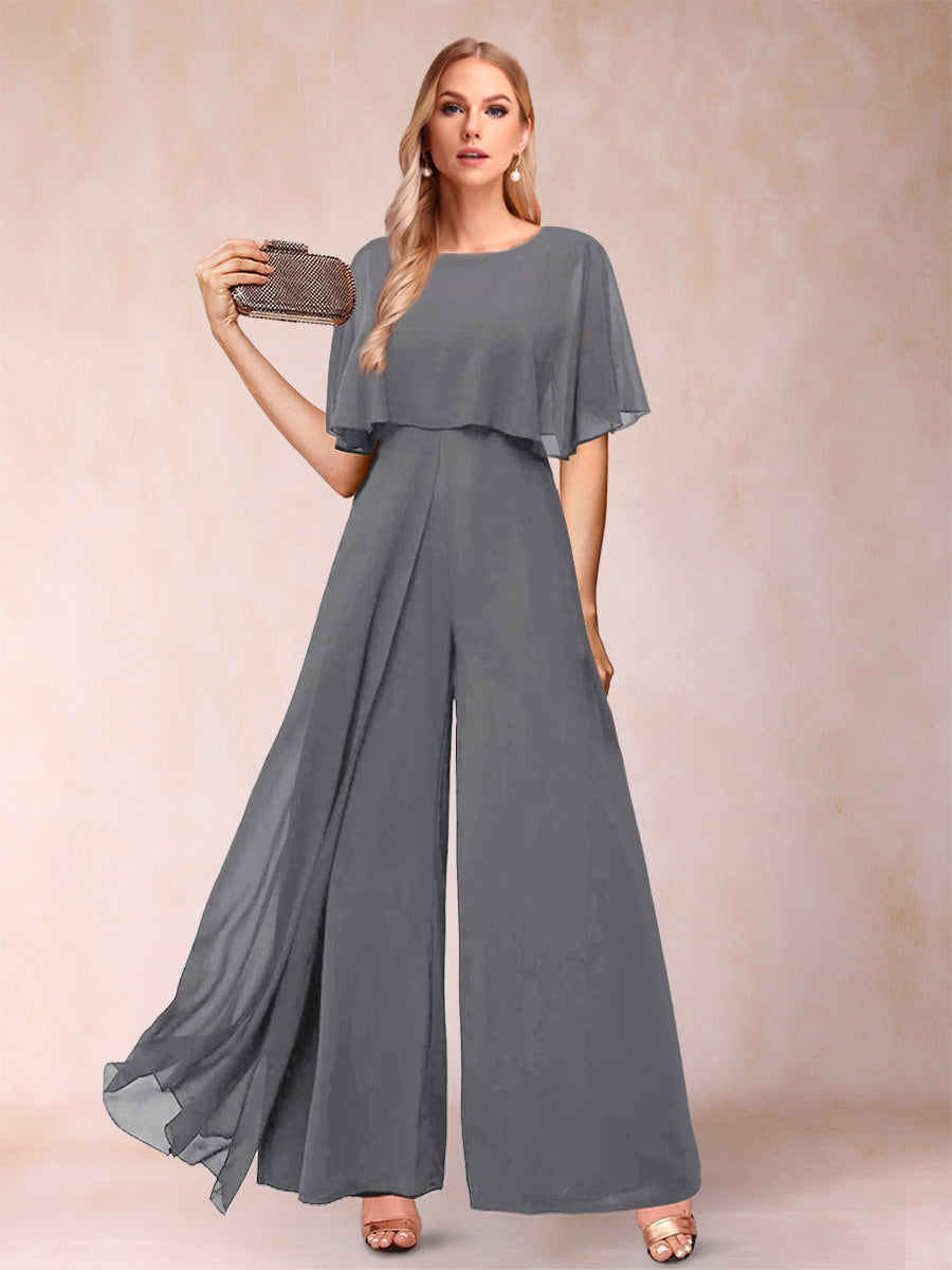 Coralie steel grey front view mother of the bride outfit