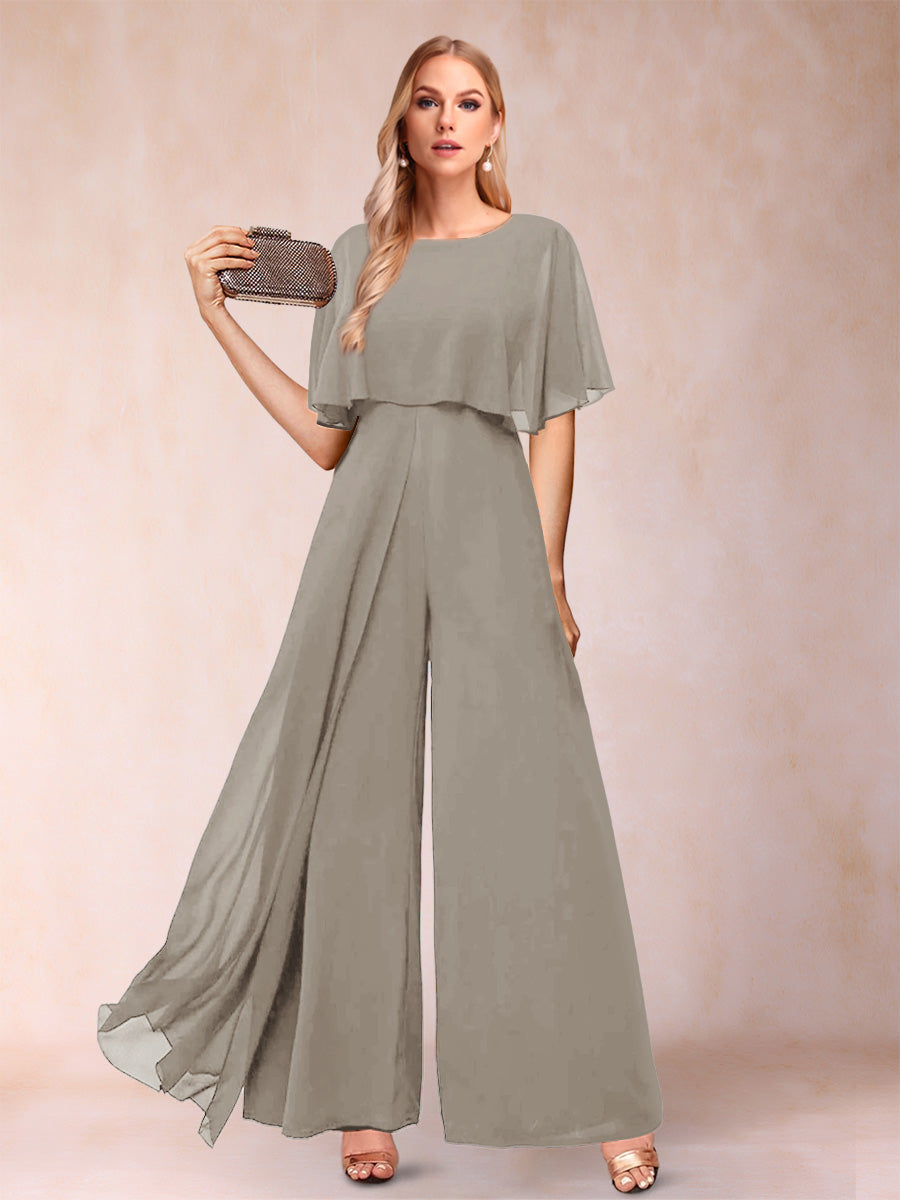 Coralie taupe front view mother of the bride outfit