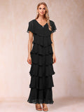 Mirabelle Dawn Black front view mother of the bride dress