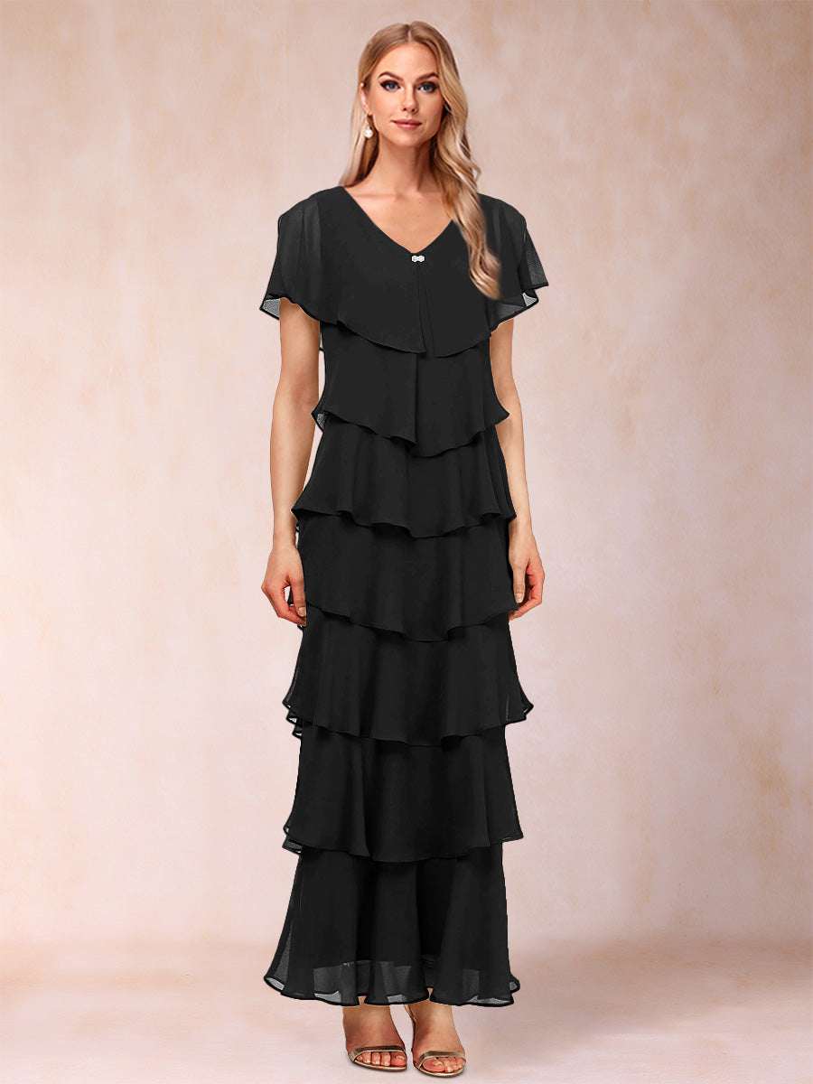 Mirabelle Dawn Black front view mother of the bride dress