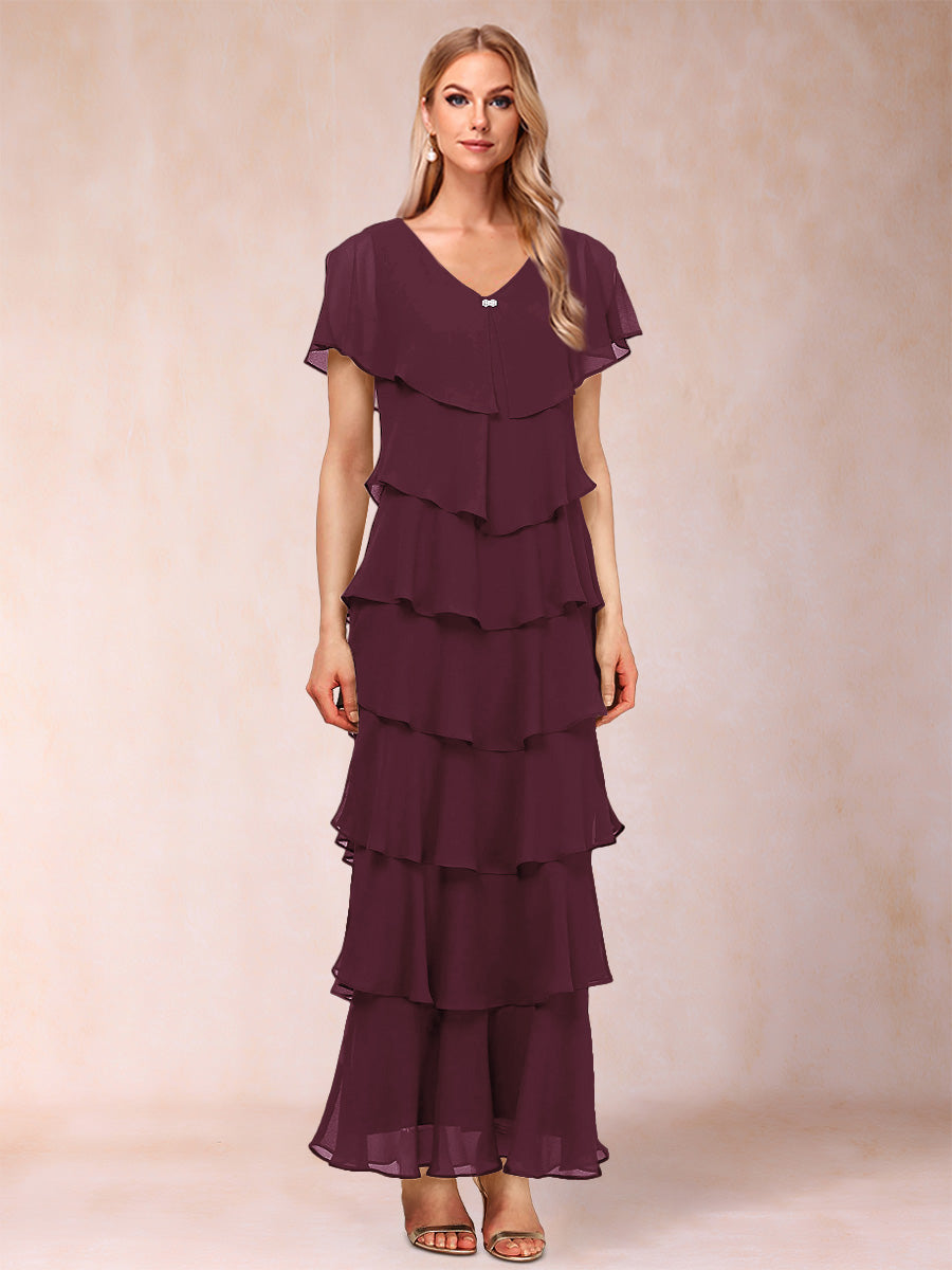 Mirabelle Dawn Burgundy front view mother of the bride dress