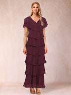 Mirabelle Dawn Burgundy front view mother of the bride dress