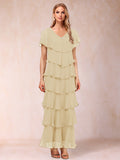 Mirabelle Dawn Champagne front view mother of the bride dress
