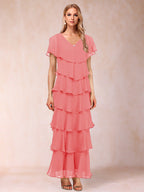 Mirabelle Dawn Coral back view mother of the bride dress