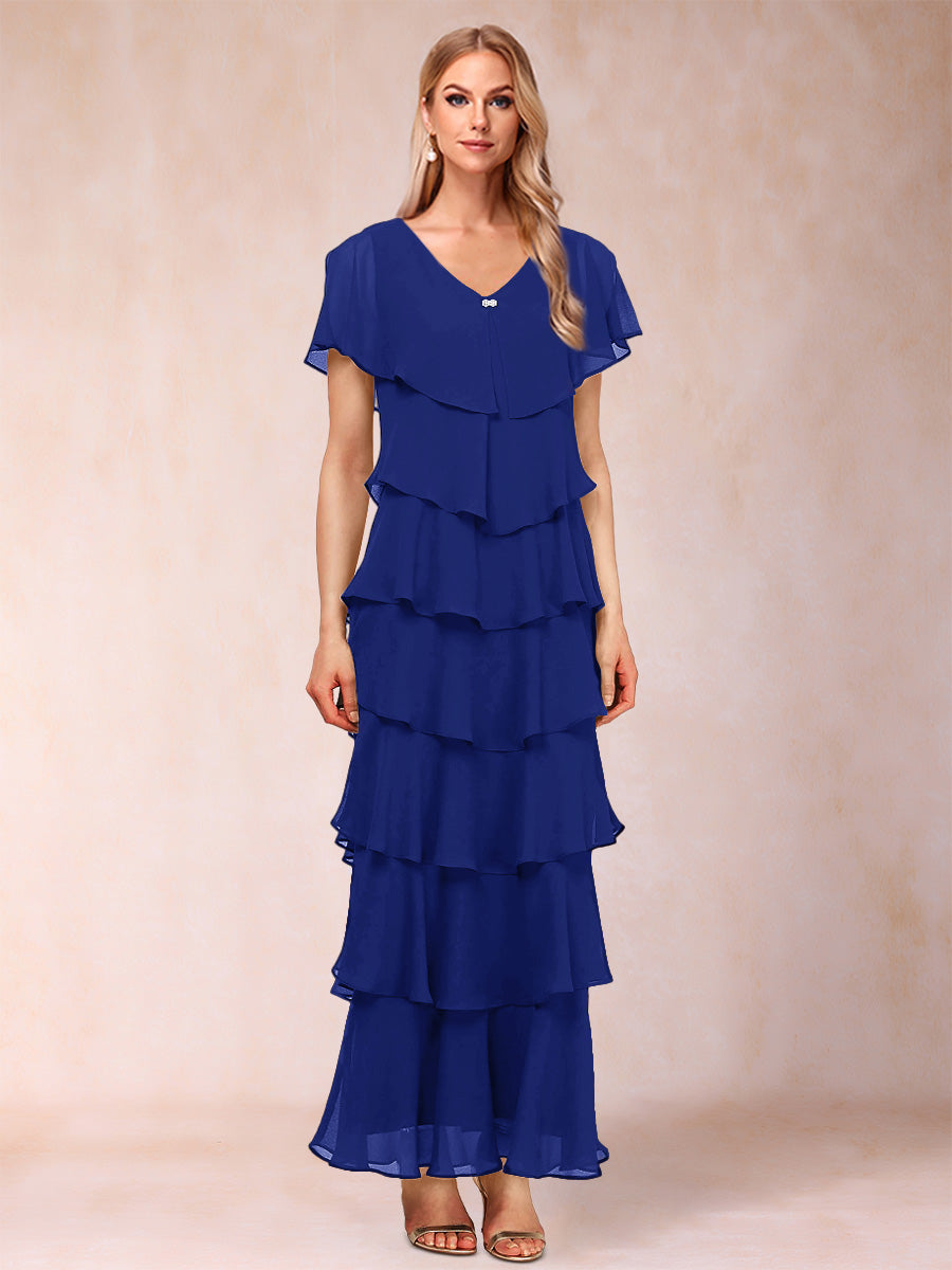 Mirabelle Dawn Royal Blue front view mother of the bride dress