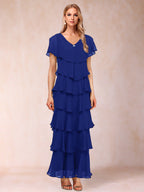 Mirabelle Dawn Royal Blue front view mother of the bride dress