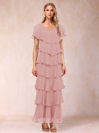 Mirabelle Dawn Dusty Rose back view mother of the bride dress