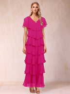 Mirabelle Dawn Fuchsia back view mother of the bride dress