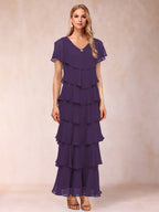 Mirabelle Dawn Grape front view mother of the bride dress