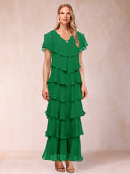 Mirabelle Dawn Forest Green front view mother of the bride dress