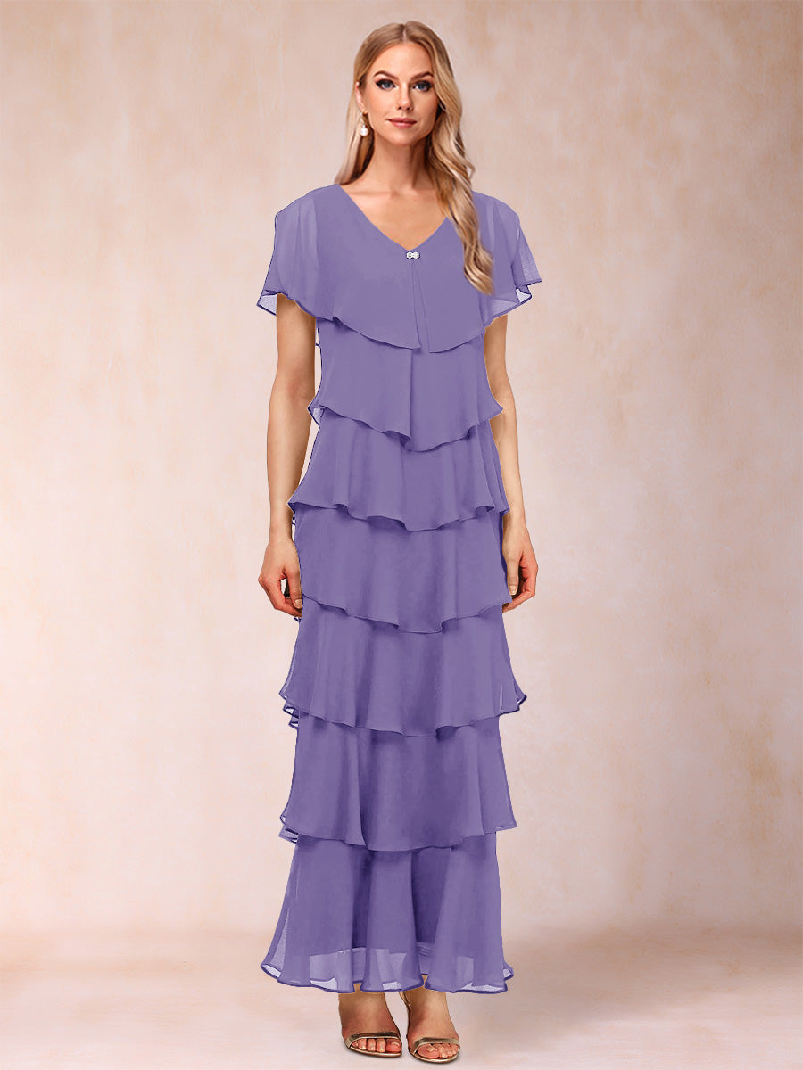 Mirabelle Dawn Lilac front view mother of the bride dress