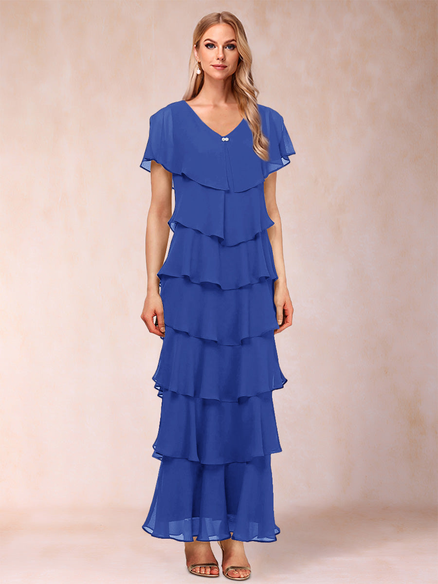 Mirabelle Dawn Royal Blue back view mother of the bride dress