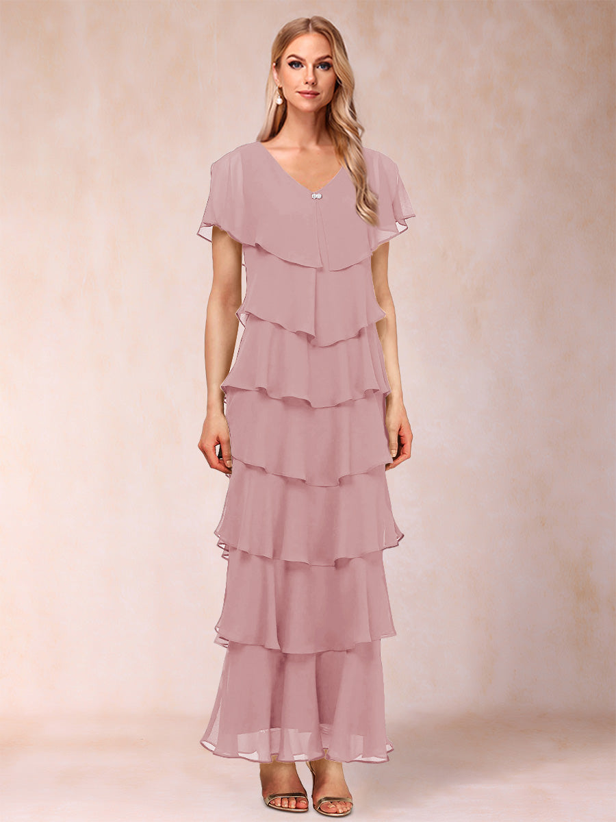 Mirabelle Dawn Mauve front view mother of the bride dress