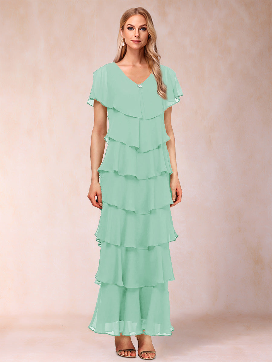 Mirabelle Dawn Mint Green front view mother of the bride dress