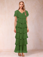 Mirabelle Dawn Olive Green front view mother of the bride dress