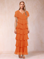 Mirabelle Dawn Orange front view mother of the bride dress