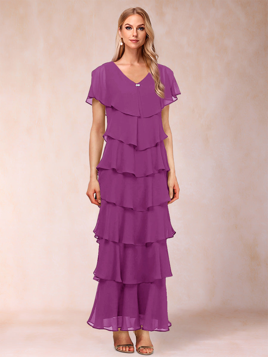 Mirabelle Dawn Orchid front view mother of the bride dress