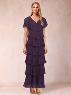 Mirabelle Dawn Plum back view mother of the bride dress
