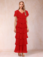 Mirabelle Dawn Red front view mother of the bride dress