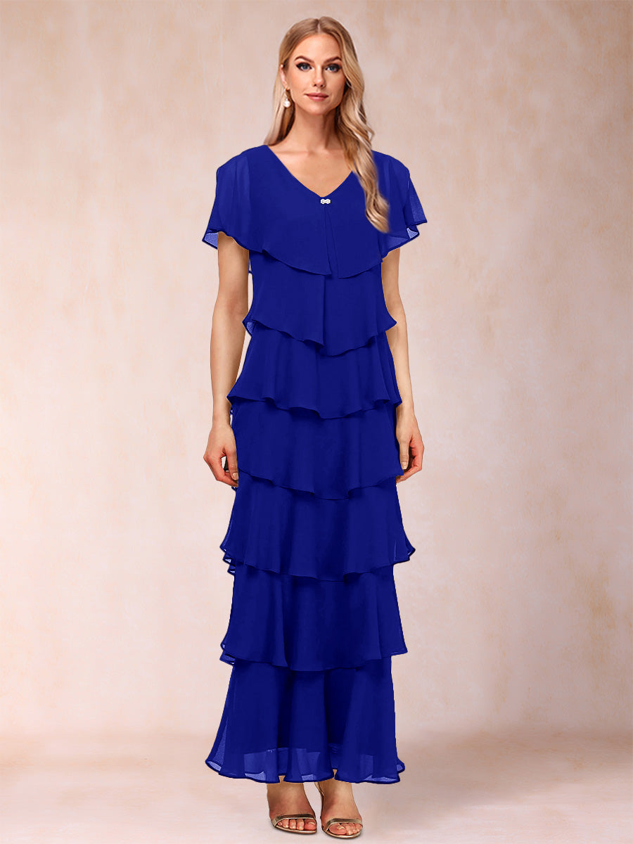 Mirabelle Dawn Royal Blue side view mother of the bride dress