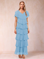 Mirabelle Dawn Sky Blue side view mother of the bride dress