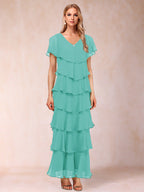 Mirabelle Dawn Pool Blue back view mother of the bride dress