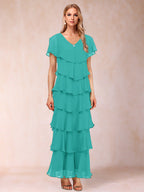 Mirabelle Dawn Turquoise back view mother of the bride dress