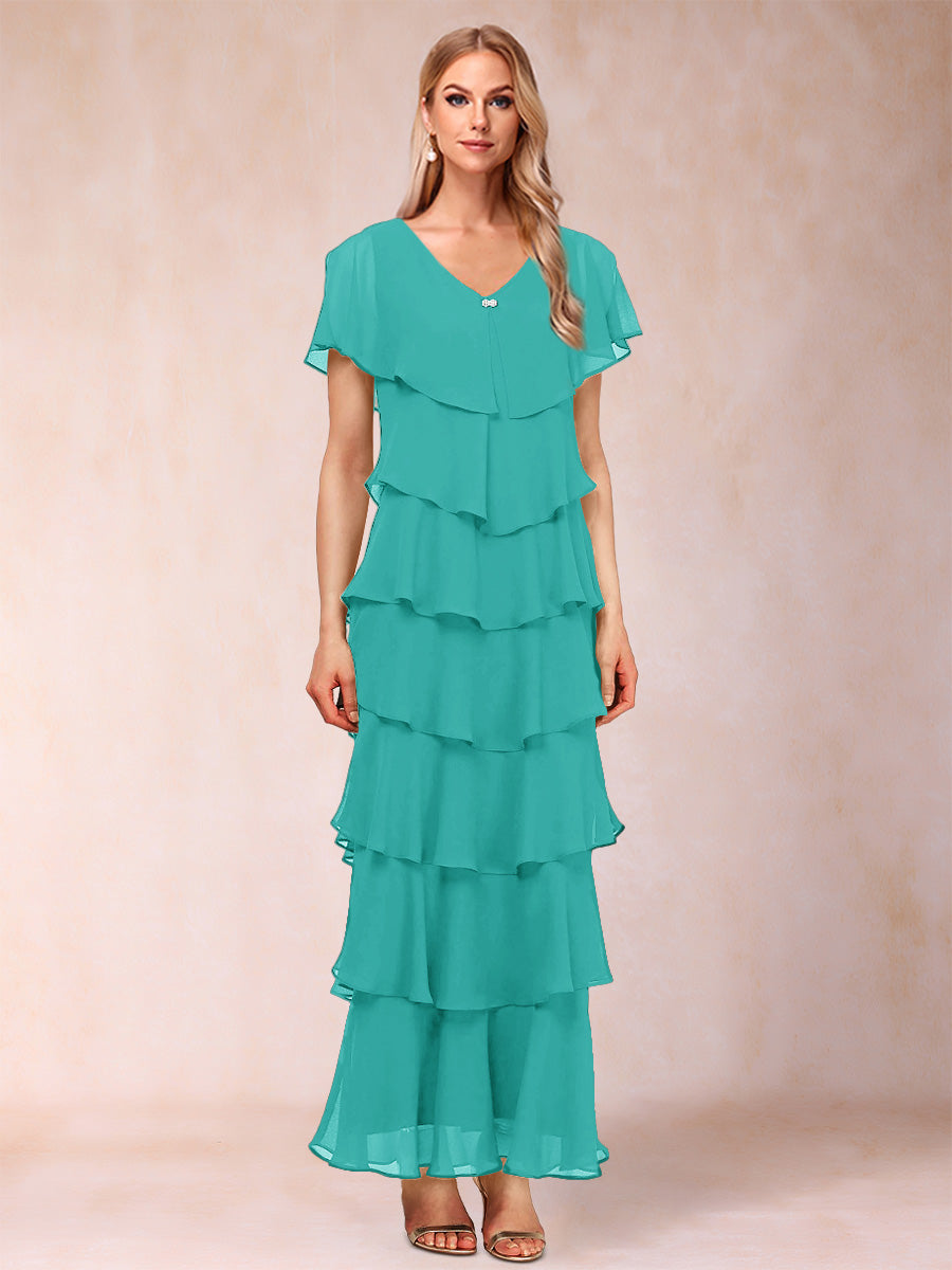 Mirabelle Dawn Turquoise back view mother of the bride dress