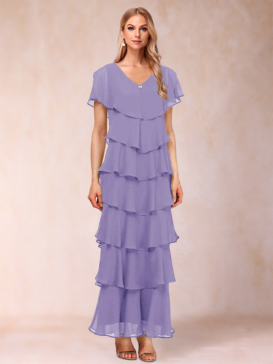 Mirabelle Dawn Wisteria back view mother of the bride dress